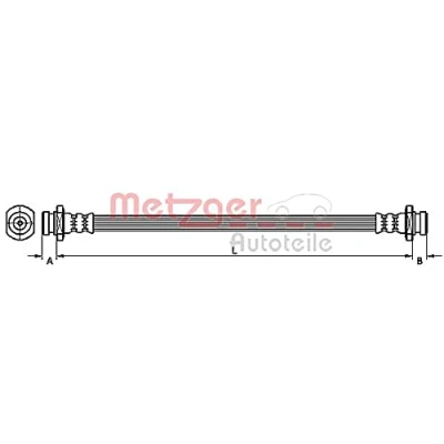 Abbildung von METZGER 4110470 Bremsschläuche 307 SUZUKI: SWIFT 3, Splash Schrägheck, OPEL: Agila B