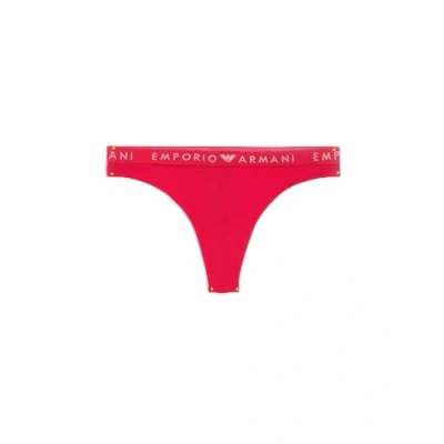 Abbildung von Emporio Armani Damen Iconic Logoband 2 Pack Brasilian Halber Slip, Rosso LACCA, L