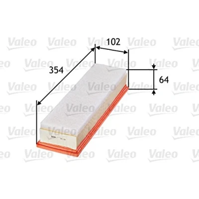 Abbildung von VALEO 585311 Luftfilter 65 102 354 Filtereinsatz mit Vorfilter PEUGEOT: 206 SW, 206+ Schrägheck, CITROËN: C4 I Coupe