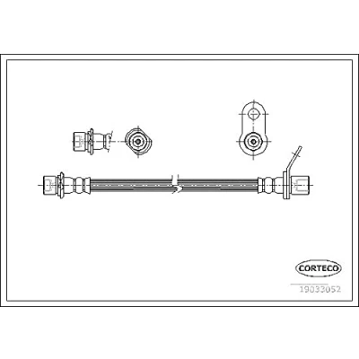 Abbildung von CORTECO 19033052 Bremsschläuche Hinterachse links 384 TOYOTA: Avensis I Kombi, Limousine, Liftback