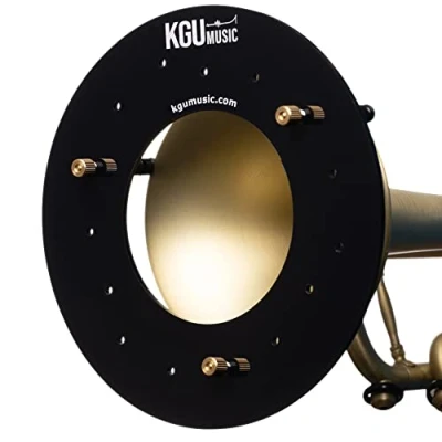 Abbildung von Deflektor KGUBrass für Trompeten, Posaunen, Bassposaunen, Flügelhörner, Trompetenspiegel, Acryl Horn (Trompete, Schwarz)
