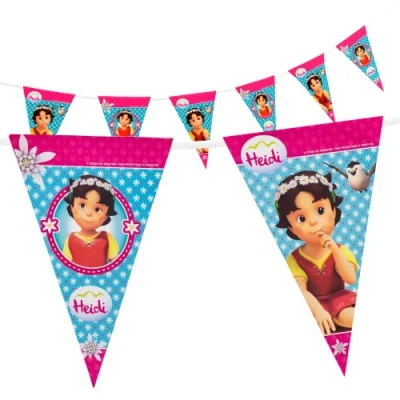 Abbildung von Party Factory `Heidi&#039; Wimpelkette Papier mit 10 Wimpeln, Länge ca. 5 Meter, Girlande, Geburtstagsdeko, Mottoparty