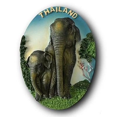 Abbildung von Elefant Thailand Kühlschrankmagnet 3D Tourist Souvenirs Aufkleber, Harz Handwerk Home &amp; Kitchen Dekoration aus China