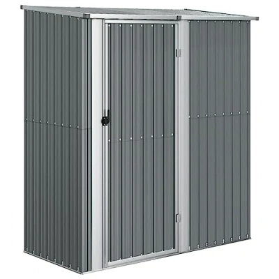 Abbildung von vidaXL Gartenhaus Geräteschuppen Grau 180,5x97x209,5 cm Verzinkter Stahl