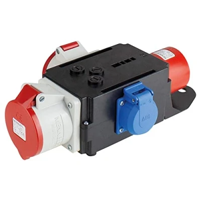 Abbildung von as Schwabe MIXO Starkstromverteiler CEE Stecker 400V/32A/5 polig, ca. 7 kW Starkstrom Adapter 1 x Schuko, 1x 400 V, 16 A, 5 32 polig Made Germany IP44, 60525