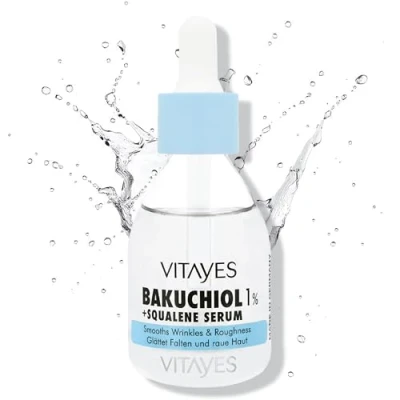 Abbildung von Vitayes 1% Bakuchiol Bio Retinol Serum Natürliche Alternative, Feuchtigkeit, Hautreparatur Anti Aging &amp; sanfte Pflege Für erneuerte strahlende Haut, 30ml