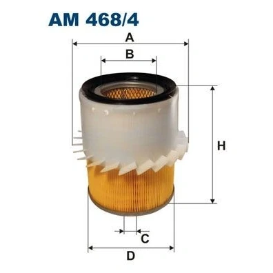 Abbildung von FILTRON AM 468/4 Luftfilter 197 158 Filtereinsatz MITSUBISHI: Pajero 3, L200 III Pickup, Sport 1 SUV