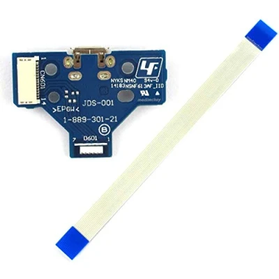 Abbildung von YuYue 2 Stück Micro USB Ladeanschluss mit 14 Pin Controller und Flexkabel Ersatz kompatibel JDS 001 Sony Playstation PS4 DualShock 4