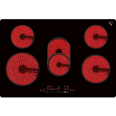 Abbildung von K&amp;H 5 Zonen SLIDER Control Glaskeramikkochfeld Elektrokochfeld 77cm Elektro Autark Eingebaut NC 8608SL