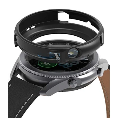 Abbildung von Ringke Air Sports Kompatibel mit Samsung Galaxy Watch 3 Hülle [45mm] Silikon Flexibel Kratzfest Schwarz