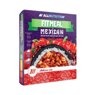 Abbildung von ALLNUTRITION FITMEAL Gesundes Fertiggericht Schnelle Einfache Zubereitung Haltbar Ohne Konservierungsstoffe Kühlung Leckere Füllung Fit Kalorienarm 420g Mexikanisch