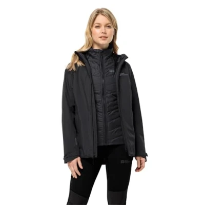 Abbildung von Jack Wolfskin Glaabach 3 IN 1 Übergangsjacke, Damen, Größe: XXL, Black