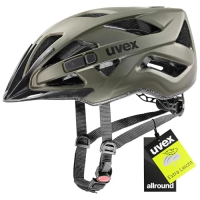 Abbildung von uvex touring cc leichter Allround Helm für Damen und Herren individuelle Größenanpassung erweiterbar mit LED Licht smoke green matt 52 57 cm