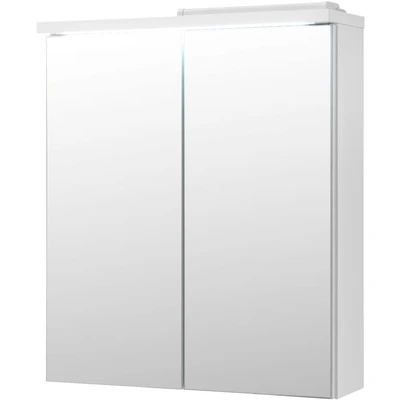 Abbildung von Pool Spiegelschrank Bad mit LED Beleuchtung in Weiß Moderner Badezimmerspiegel Schrank viel Stauraum 60 x 68 20 cm (B/H/T)