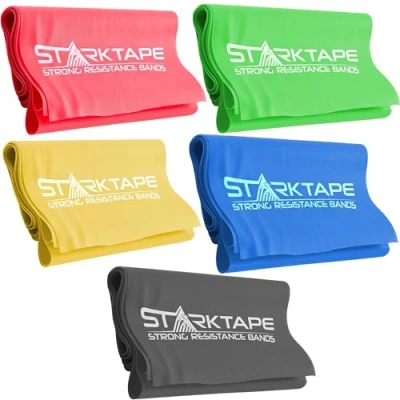 Abbildung von Starktape Resistance Bands 5 Pack Set Widerstandsbänder. Fitnessbänder Latexfreies elastisches. Perfekt für Heimtraining, Physiotherapie, Krafttraining, Yoga, Pilates, Gym