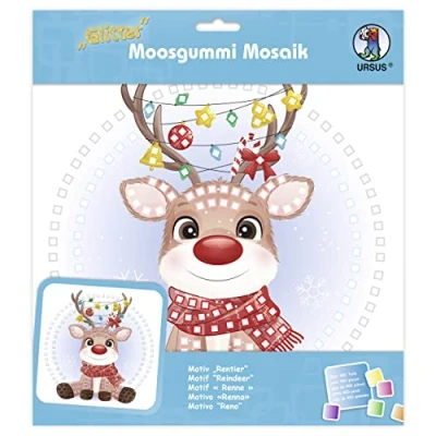 Abbildung von Ludwig Bähr Moosgummi Mosaik Glitter Rentier
