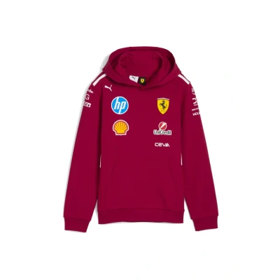 Abbildung von Puma Scuderia Ferrari HP 2025 TEAM Kapuzenpullover für Kinder, Größe: 128, Dark cherry