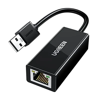 Abbildung von UGREEN LAN Adapter USB 2.0 Netzwerk zu RJ45 Ethernet 10/100Mbps geeignet für Surface Pro 3, MacBook, Rasberry Pi usw. kompatibel mit Windows 10, Win 8.1, Linux ,Wii, Wii U Schwarz