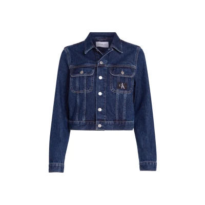 Abbildung von Calvin Klein Jeans Cropped 90S Jacket Jeansjacke, Damen, Größe: 5XL, Denim medium