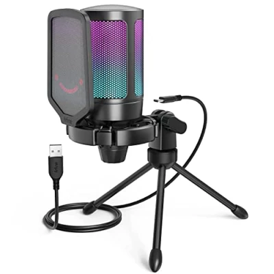 Abbildung von FIFINE Mikrofon USB Streaming RGB Kondensator Gaming