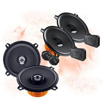 Abbildung von MEDIADOX Front/Heck 13cm/130mm Auto Lautsprecher/Boxen/Speaker Komplett Set von Hertz kompatibel für BMW
