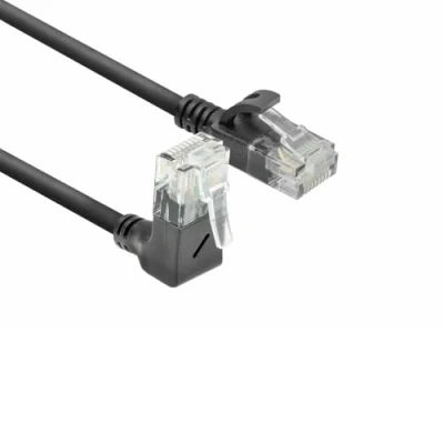 Abbildung von ACT CAT6A Netzwerkkabel 90 gewinkelt Nach oben, U/UTP LSZH LAN Kabel Dünn 3.6mm Slimline, Flexibles Ethernet mit RJ45 Stecker, für den Einsatz in Datenzentren, 3 Meter, oben