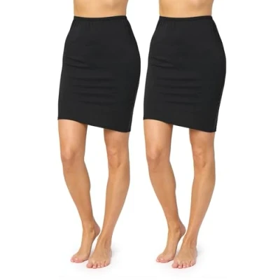 Abbildung von Merry Style Damen Unterrock Petticoat für Röcke MS10 204(2Pack Schwarz/Schwarz, M)