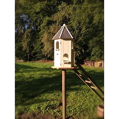 Abbildung von Antikas Futterstation Eleganter Taubenschlag aus stabilen Holz, Sechseckiges Design