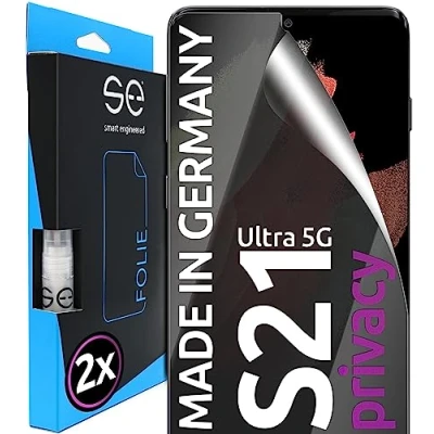 Abbildung von S.E für Samsung Galaxy S21 Ultra Schutzfolie privacy Blickschutz Folie 2x Folien im SET aus Deutschland, Anti Spy Folie, staubfrei und blasenfrei, Sichtschutz