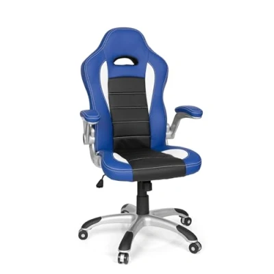 Abbildung von hjh OFFICE 621890 Chefsessel Game Sport Kunstleder Schwarz/Blau Gaming Stuhl Bürostuhl, Armlehnen klappbar