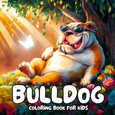 Abbildung von Bulldog Coloring Book for Kids: 45 Cute and Fun Dog Animal Pages Girls Boys Who Love Bulldogs