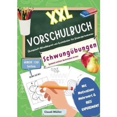 Abbildung von Schwungübungen Vorschulbuch Spielend einfach Buchstaben lernen, Übungsheft Rätsellabyrint und Ausmalbilder für Kindergartenkinder
