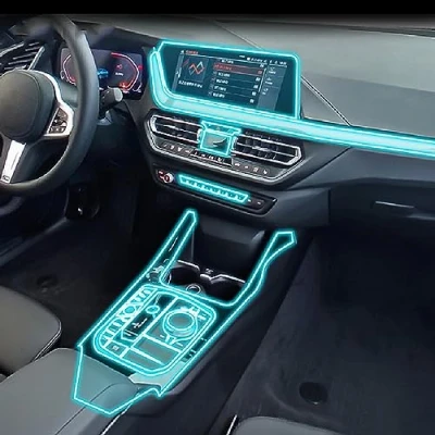 Abbildung von LAVIYE Auto Innenraum Mittelkonsole Transparente TPU Schutzfolie Anti Scratc Folie, für BMW F40 Serie 1 2020 2023