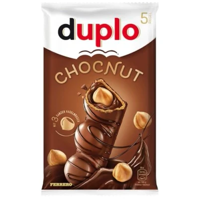 Abbildung von Ferrero duplo Chocnut mit drei ganzen Haselnüssen 1 Packung je 5 Einzelriegeln (5 x 26 g)