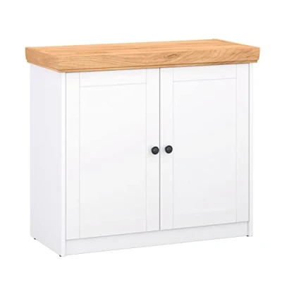 Abbildung von Homestyle4u Kommode Sideboard Weiß Eiche Anrichte Schrank Landhausstil