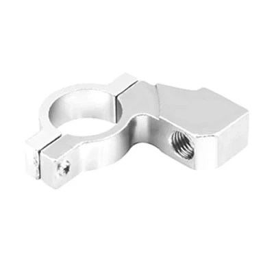 Abbildung von Keenso Motorrad Spiegelhalter, 10mm Rückspiegel Halterung Lenkerhalterung Spiegel Adapter für Motorrad, ATV, Roller mit 21 23 mm Lenker (Silber)