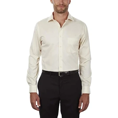 Abbildung von Van Heusen Herren Dress Shirt Regular Fit Flex Collar Stretch Solid Smokinghemd, Canvas, 38 cm Hals 81 84 Ärmel