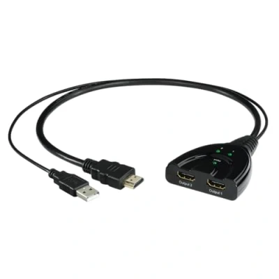 Abbildung von Hama HDMI Verteiler 2 fach (Splitter mit USB Aschluss, 4K)
