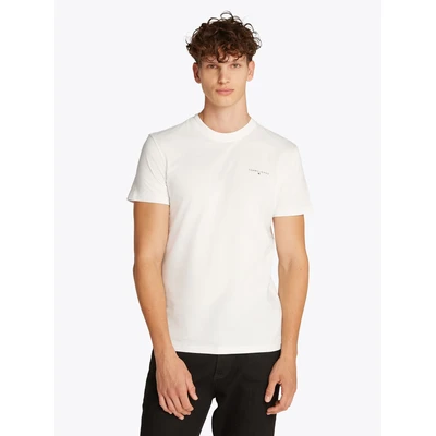Abbildung von Tommy Jeans Linear Chest TEE Tshirt basic, Herren, Größe: 52, Ecru