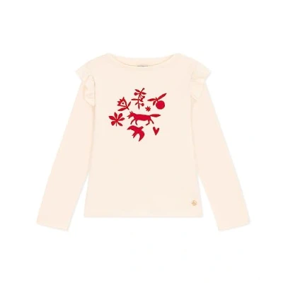 Abbildung von Petit Bateau Mädchen Langarm T Shirt, Weiss Avalanche, 6 Jahre