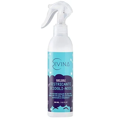 Abbildung von No rinse Entwirrungsspray Baby Curly für Kinder mit Afro und lockigem Haar Bio Aloe, Honig, Rosenöl, Traubenkernöl (250ml)