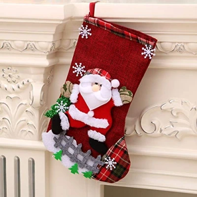 Abbildung von Longsing Weihnachtsstrumpf Schneemann Strumpf Santa Perfekt für Weihnachten Kamin Geschenke WohnaccessoiresWZ