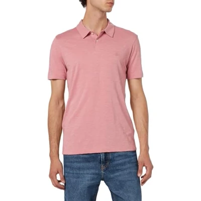 Abbildung von Marc O&#039;Polo Short Sleeve SELF Collar Embroidery Poloshirt, Herren, Größe: Small, Strawberry mauve