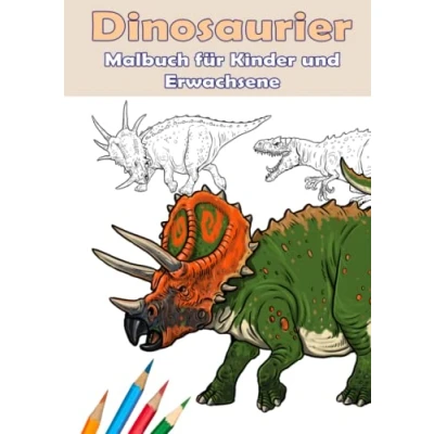 Abbildung von Dinosaurier. Malbuch für Kinder und Erwachsene.: Dinosauriermalbuch Erwachsene im DIN A4 Format. 30 ganzseitige einzigartige Zeichnungen.