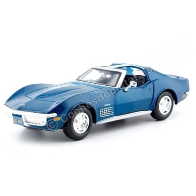 Abbildung von Maisto® Sammlerauto Chevrolet Corvette &#039;70, 1:24, blau, Maßstab aus Metallspritzguss