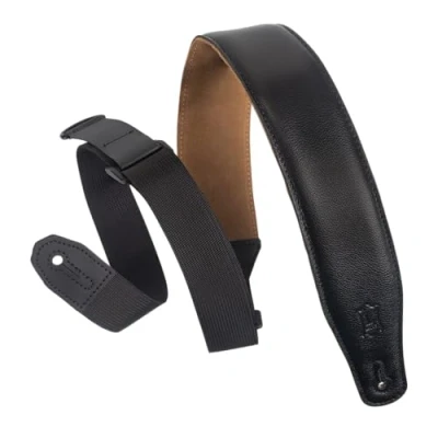Abbildung von Levy&#039;s MRHGS BLK Gitarrengurt Right Height Garment Leather Suede Backing Padded 2 1/2&quot; Black