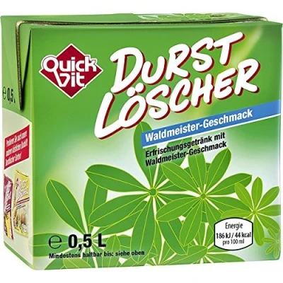 Abbildung von 24 Packungen a 500ml Durstlöscher Quickfit Waldmeister mit Strohhalm