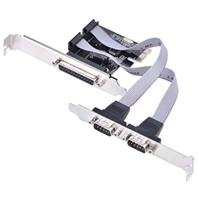 Abbildung von 2 Port Serielle RS232 PCI Express Schnittstellenkarte,PCI E zu Dual RS 232 Serial Port+1 DB25 Parallel LPT Adapter,PCIe Schnittstellen Karte Adapter für Desktop PC