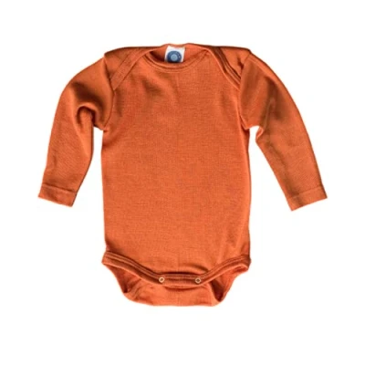 Abbildung von Cosilana, Baby Body Langarm, 70% Wolle, 30% Seide (Orange, 74 80)