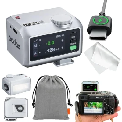 Abbildung von GODOX IT30PRO C Kamera Blitz, IT30 PRO Mini Blitzgeräte, TTL HSS 1/8000s Flash, Kompatibel mit Canon EOS R RP R5 R6 R7 Mark II 90D 750D M50 M3 (Silber)